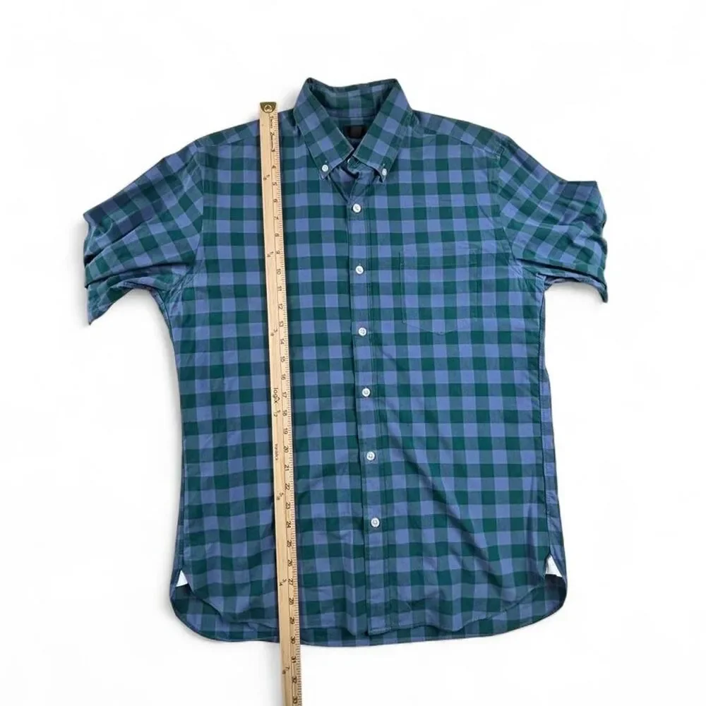 J.Crew Blue Green Plaid Cotton Button Down Shirt Men’s M Preppy